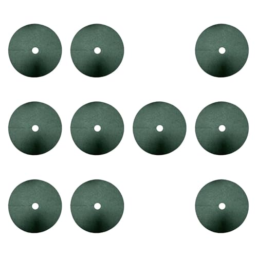 AlluraPet Baummulchringe zur Unkrautbekämpfung, Schutzmatten, Landschaft, wiederverwendbar, Pflanzenabdeckung, Baumschutz, Unkrautbarriere, Stoff, Grün, 82 cm, 10 cm Loch, 10 Stück von AlluraPet