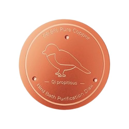 AlluraPet Vogeltränke, Kupferscheibe mit Dreipunkt-Unterstützung, für den Außenbereich, Gartendekoration, 10,2 x 10,2 x 0,1 cm, stehender Vogel AlluraPet Vogeltränke, Kupferscheibe mit Dreipunkt-Unterstützung, für den Außenbereich, Gartendekoration, 10,2 x 10,2 x 0,1 cm, stehender Vogel von AlluraPet