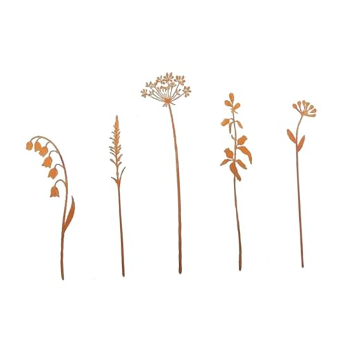 Dekorative Gartenstecker aus Metall, rustikale Ornamente für Wege, Außenbereich, Hof, Terrasse, Dekoration, Stil A, 5 Stück Dekorative Gartenstecker aus Metall, rustikale Ornamente für Wege, Außenbereich, Hof, Terrasse, Dekoration, Stil A, 5 Stück von AlluraPet