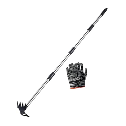 Manueller Wurzelabzieher aus Edelstahl mit langem verstellbarem Griff und ergonomischem Griff für Garten, Hof, Rasen, Unkrautjäten, 4 Abschnitte Manueller Wurzelabzieher aus Edelstahl mit langem verstellbarem Griff und ergonomischem Griff für Garten, Hof, Rasen, Unkrautjäten, 4 Abschnitte von AlluraPet