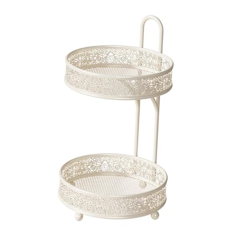 Obstkorb mit 2 Etagen für Küche, Arbeitsplatte, Couchtisch, großes Fassungsvermögen, Mehrzweck-Lebensmittelhalter mit atmungsaktivem Design, 25 x 25 x 42 cm von AlluraPet