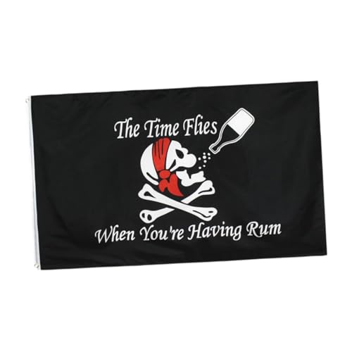 Piraten-Flagge, rot, 90 x 152 cm, leichtes Polyester, Outdoor-Dekoration für Halloween-Party, Piraten-Themen-Events von AlluraPet
