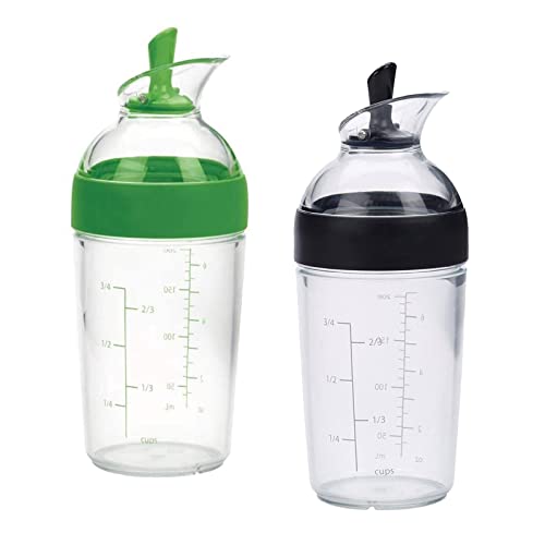 Salatdressing-Mixer-Flaschen, 2er-Pack, 240 ml Fassungsvermögen, mit Messskala und auslaufsicherem Deckel für Saucen und Marinaden von AlluraPet