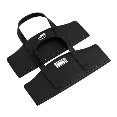 Taschengurte aus PU-Leder mit Drehverschluss und Löchern für selbstgemachte Taschen, Handtaschengriffe für Geldbörsenherstellung (1 Set), Schwarz von AlluraPet