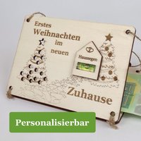 Geldgeschenk Zum Einzug | Haussegen Wunscherfüller Geschenkkarte Holz Wasserwaage Geschenkidee von Allventi
