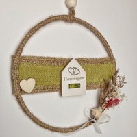 Haussegen Wasserwaagen Magnet Aus Holz Mit Kranz 20 cm | Geschenk Zum Einzug Umzug Geschenke Für Paare Wasserwaage von Allventi