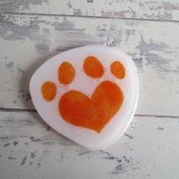 Herz Pfoten Untersetzer Rot - Katze Oder Hund Tischschoner Bestes Haustier Geschenk Tasse Weinglas Rest von AllyNobleFusedGlass