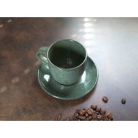 Handgetöpferte Keramik Espressotasse Mit Untertasse // Mokkatasse Kaffeetasse von AllysKeramik