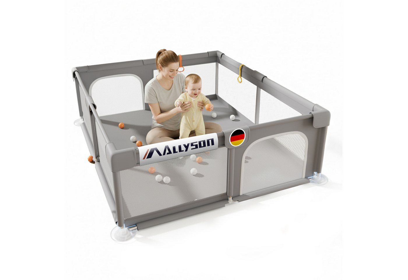 Allyson Laufgitter Faltbarer Laufstall Baby mit Matte, Baby Playpen Kinderlaufstall Allyson Laufgitter Faltbarer Laufstall Baby mit Matte, Baby Playpen Kinderlaufstall von Allyson
