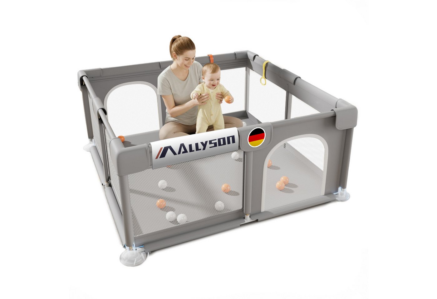 Allyson Laufgitter Faltbarer Laufstall Baby mit Matte, Baby Playpen Kinderlaufstall Allyson Laufgitter Faltbarer Laufstall Baby mit Matte, Baby Playpen Kinderlaufstall von Allyson