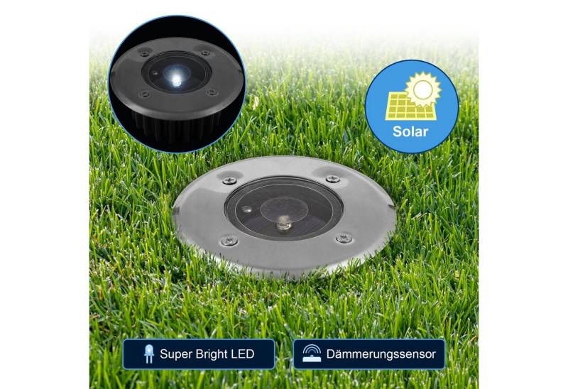 Alma Garden LED Gartenleuchte Solarleuchten für Außen - Garten Bodenleuchten, LED fest integriert, Kaltweiß, Gartenlampen für Rasen von Alma Garden
