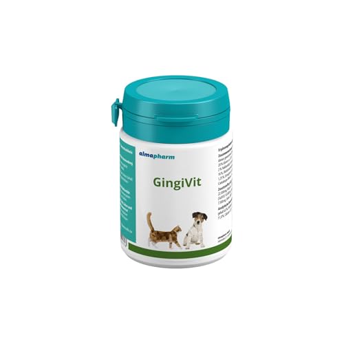 almapharm GingiVit | 30 Tabletten | Ergänzungsfuttermittel für Hunde und Katzen | Zur Unterstützung des Zahnfleischs, und der Mundschleimhaut almapharm GingiVit | 30 Tabletten | Ergänzungsfuttermittel für Hunde und Katzen | Zur Unterstützung des Zahnfleischs, und der Mundschleimhaut von Almapharm