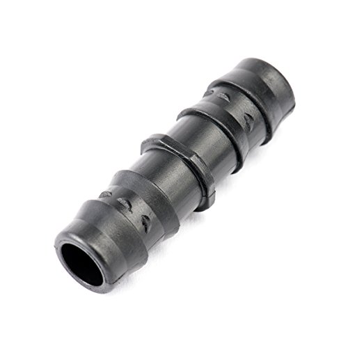 Alma 10 Stück Geradeverbinder für 16mm Tropfschlauch Schlauchadapter, Acetal, Schwarz von Almadirect
