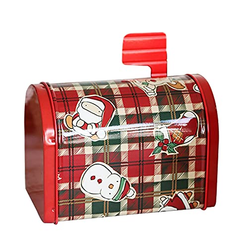 Almabbg Briefkasten Design Weihnachtsmann Briefkasten Süßigkeitenschachtel, kreative Schmiedeeisen Weihnachts-Briefkasten, personalisierte Weißblech-Box, festliche Dekoration für Kinder von Almabbg