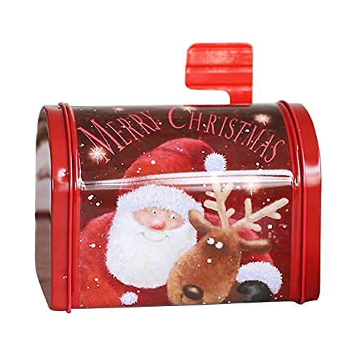 Almabbg Briefkasten Design Weihnachtsmann Briefkasten Süßigkeitenschachtel, kreative Schmiedeeisen Weihnachts-Briefkasten, personalisierte Weißblech-Box, festliche Dekoration für Kinder von Almabbg