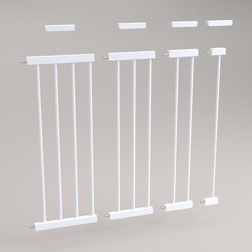 ALMAR Baby Verlängerung 21 cm weiß für Sicherheitsbarriere für Türen, Flure oder Treppen für Kinder oder Haustiere mit Sicherheitsverschluss von Almar Baby