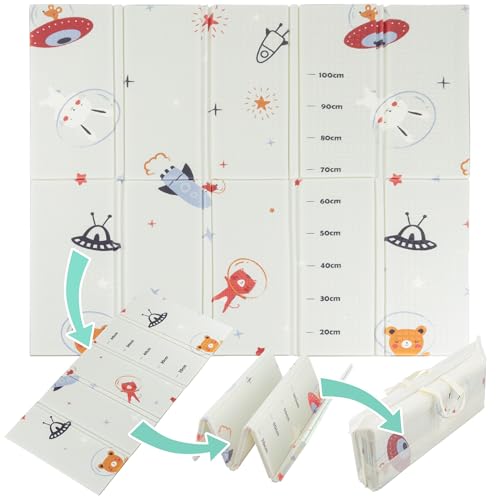 Almar Baby Baby-Teppich, gepolstert, 120 cm x 120 cm und 1 cm dick, faltbar, wendbar, Aktivitätsmatte für Babys und Kinder, Modell 1 von Almar Baby