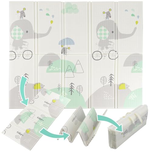 Almar Baby Baby-Teppich, gepolstert, 150 cm x 180 cm und 1 cm dick, faltbar, wendbar, Aktivitätsmatte für Babys und Kinder, Modell 2 von Almar Baby