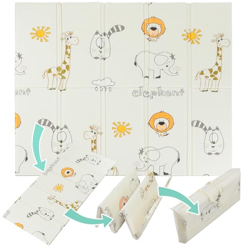 Almar Baby Baby-Teppich, gepolstert, 150 cm x 180 cm und 1 cm dick, faltbar, wendbar, Aktivitätsmatte für Babys und Kinder, Modell 4 von Almar Baby