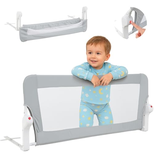 Almar Baby Faltbares Bettgitter für Kinder, 180 cm, Sicherheitsgitter mit atmungsaktivem Netz, einfache Installation, Fallschutz für Kinder- und Jugendbetten von Almar Baby