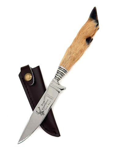 Almbock Messer | Trachtenmesser (100% Solingen Stahl) | Jagdmesser mit Rehlaufgriff von Almbock
