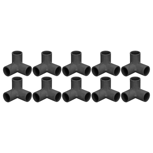10pcs 3 -Wege PVC -Rohrschläge für Tee Ellbogen -Eckanschluss 25 mm Innendurchmesser Weiß für den Gebrauch in Innen- und Außenbereich (Schwarz) von Almeigrity