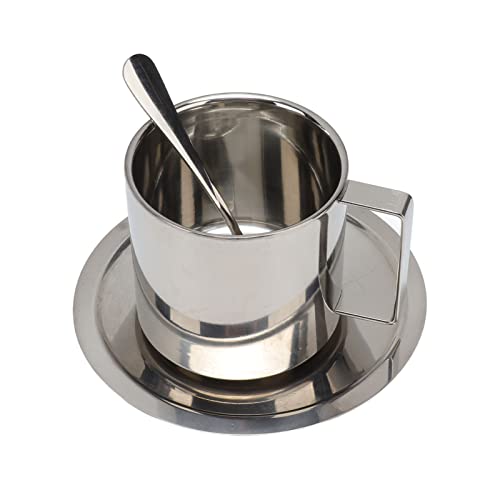 Almeigrity Edelstahl Doppelwandige Proof Modern Latte Cappuccino Tee tasse Set für Häuser Büro Cafe Camping (260 ml) von Almeigrity