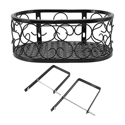 Almeigrity Metall Blumenregal Dekoratives Eisenblumentopf Regal Starke Lagerkapazität für Fensterblattgarten Terrasse Geländer (Geeignet für 10,5 cm Geländer 30*20*12 cm) von Almeigrity