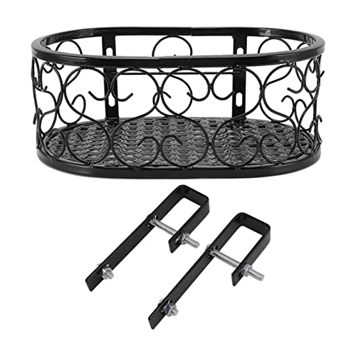 Almeigrity Metall Blumenregal Dekoratives Eisenblumentopf Regal Starke Lagerkapazität für Fensterblattgarten Terrasse Geländer (Geeignet für 2,5 cm Geländer 30*20*12 cm) von Almeigrity