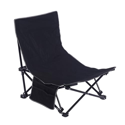Almeigrity Strandstuhl Multifunktionale Unterstützung tragbarer Klappern zurückliegen Strandstuhl Camping Terrasse Outdoor (Schwarz) von Almeigrity
