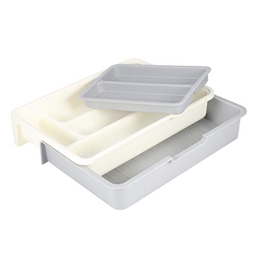 Almeigrity Verstellbares, erweiterbares Besteck-Tablett-Schubladen-Utensil-Organizer-Kit Küchen zubehör für den Familien gebrauch Silberwaren-Teiler Almeigrity Verstellbares, erweiterbares Besteck-Tablett-Schubladen-Utensil-Organizer-Kit Küchen zubehör für den Familien gebrauch Silberwaren-Teiler von Almeigrity