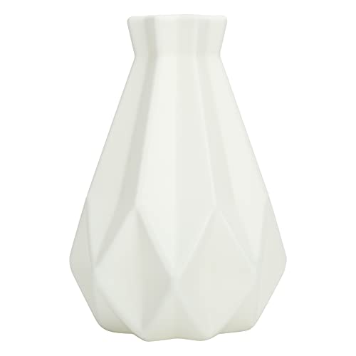 Geometrischer minimalistischer Stil Keramik Look Plastik Vase Desktop Dekoration Wohnkultur für Wohnzimmertisch Weiß weiß Geometrischer minimalistischer Stil Keramik Look Plastik Vase Desktop Dekoration Wohnkultur für Wohnzimmertisch Weiß weiß von Almeigrity
