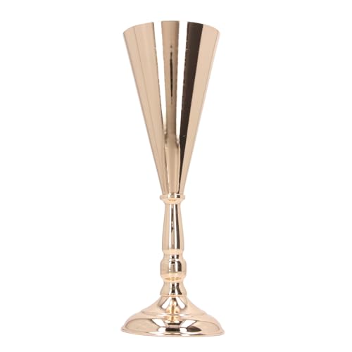 Goldene Eisenvase Exquisite europäische Vintage Blumen dekorative Vase für Hochzeitshotelparty Home (12x36cm / 4,7x14,2in) von Almeigrity