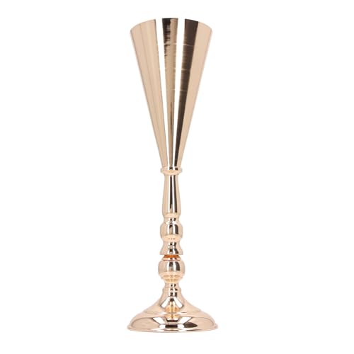 Goldene Eisenvase Exquisite europäische Vintage Blumen dekorative Vase für Hochzeitshotelparty Home (12x42cm / 4,7x16.5in) von Almeigrity