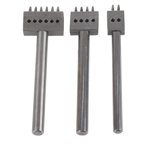 Leder -Bastelloch -Loch -Stochern Gürtelloch Puncher 3pcs Abstands -Punch -Werkzeug DIY Stahlstempel Aufprall hohe Härte Schnittkante Künstler (Abstand 5 mm (2+4+6)) von Almeigrity