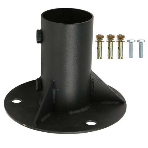 Maschendraht zaun Pol Boden Flansch Basis Flansch Heavy Duty Solid Post Mount für Zaun Mailbox Flagge Runde Pfosten (65 mm) von Almeigrity