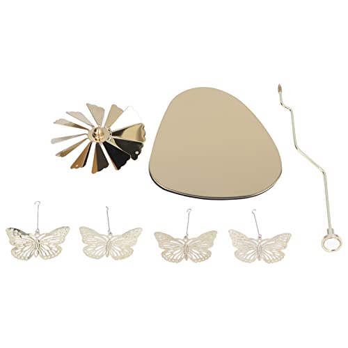 Romantische rotierende Wind -Chime -Kerzenhalter -Tablett Edelstahl -Wohnkultur aus Edelstahl (Goldener Schmetterling (kein Kerzenbecher)) von Almeigrity