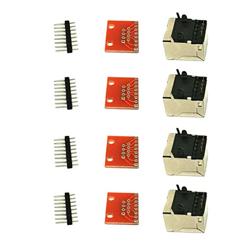 Almencla 4er Pack 8P8C Buchs Anschlüsse und -Steckverbinder Platte Stecker Breakout Board für Ethernet-Buchsen von Almencla