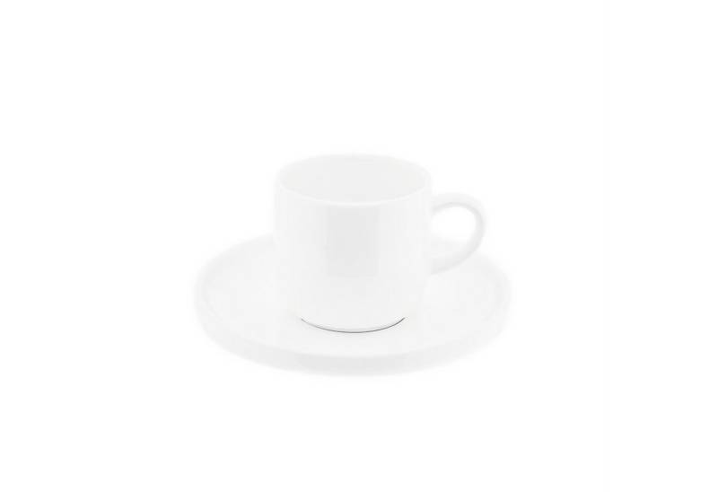 Almina Espressotasse 12 Teiliger Mokkatassen-Set aus Porzellan Weiß Mokkaservice 100 ml von Almina