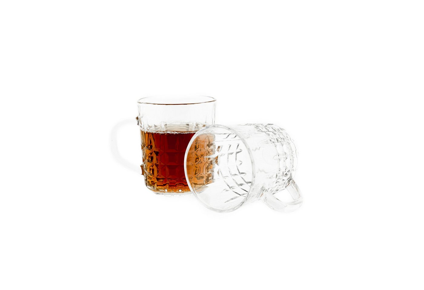 Almina Gläser-Set 6 Tlg. mit Henkel 230 ml für Tee oder Kaffee mit Muster von Almina