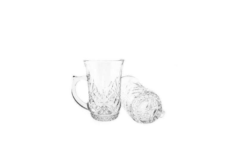 Almina Gläser-Set 6er Set Teegläser mit Henkel 155 ml Trinkgläser Transparent von Almina