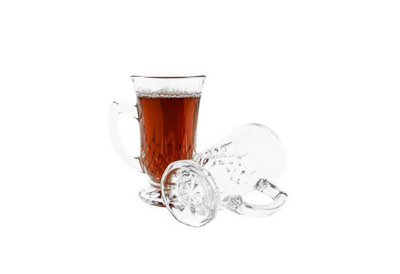 Almina Gläser-Set Teegläser 6 tlg. Trinkgläser Transparent mit Henkel 160 ml von Almina