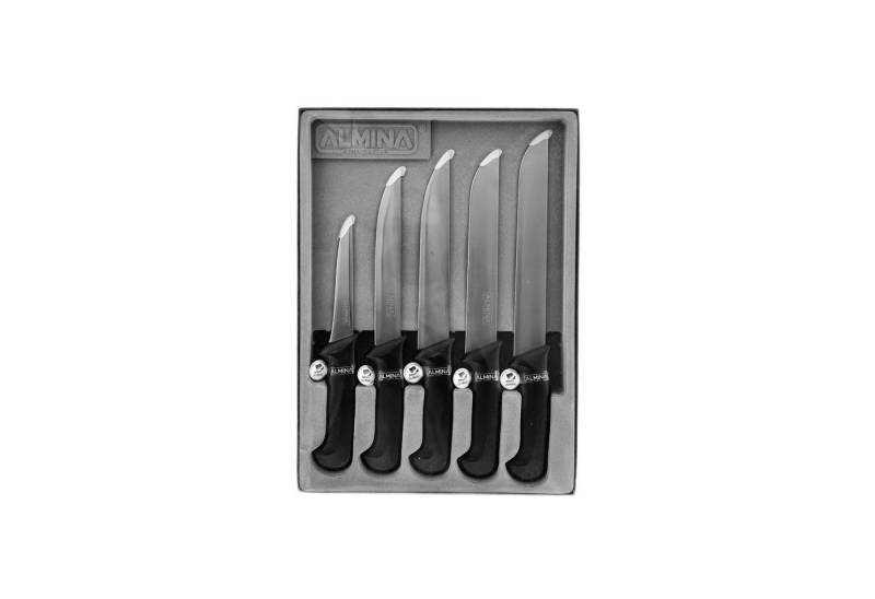 Almina Messer-Set in Schwarz ideal zum Schneiden, Stechen & Entbeinen - 5-teilig (5-tlg), Edelstahl von Almina