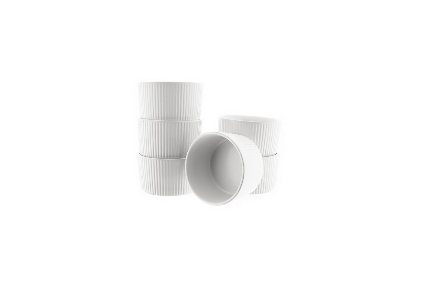Almina Muffinform Dessertschalen 6er Set aus Porzellan - Riffel Design Almina Muffinform Dessertschalen 6er Set aus Porzellan - Riffel Design von Almina