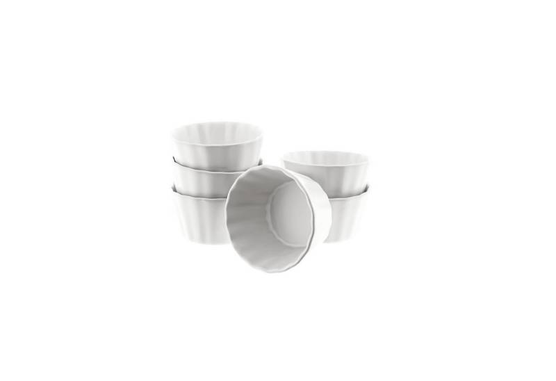 Almina Muffinform Dessertschalen 6er Set aus Porzellan - Wellen Design von Almina
