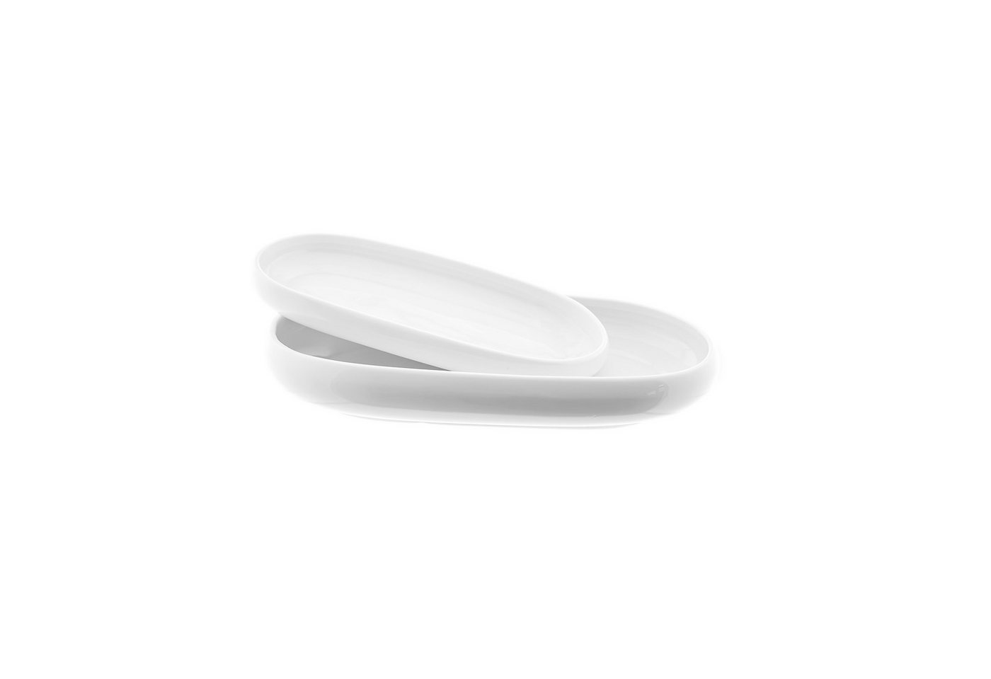 Almina Servierplatte Belicia Servierplatten-Set aus Porzellan – 2-teilig in elegantem Weiß, Porzellan, (Set, 2-tlg., 2er Set) von Almina