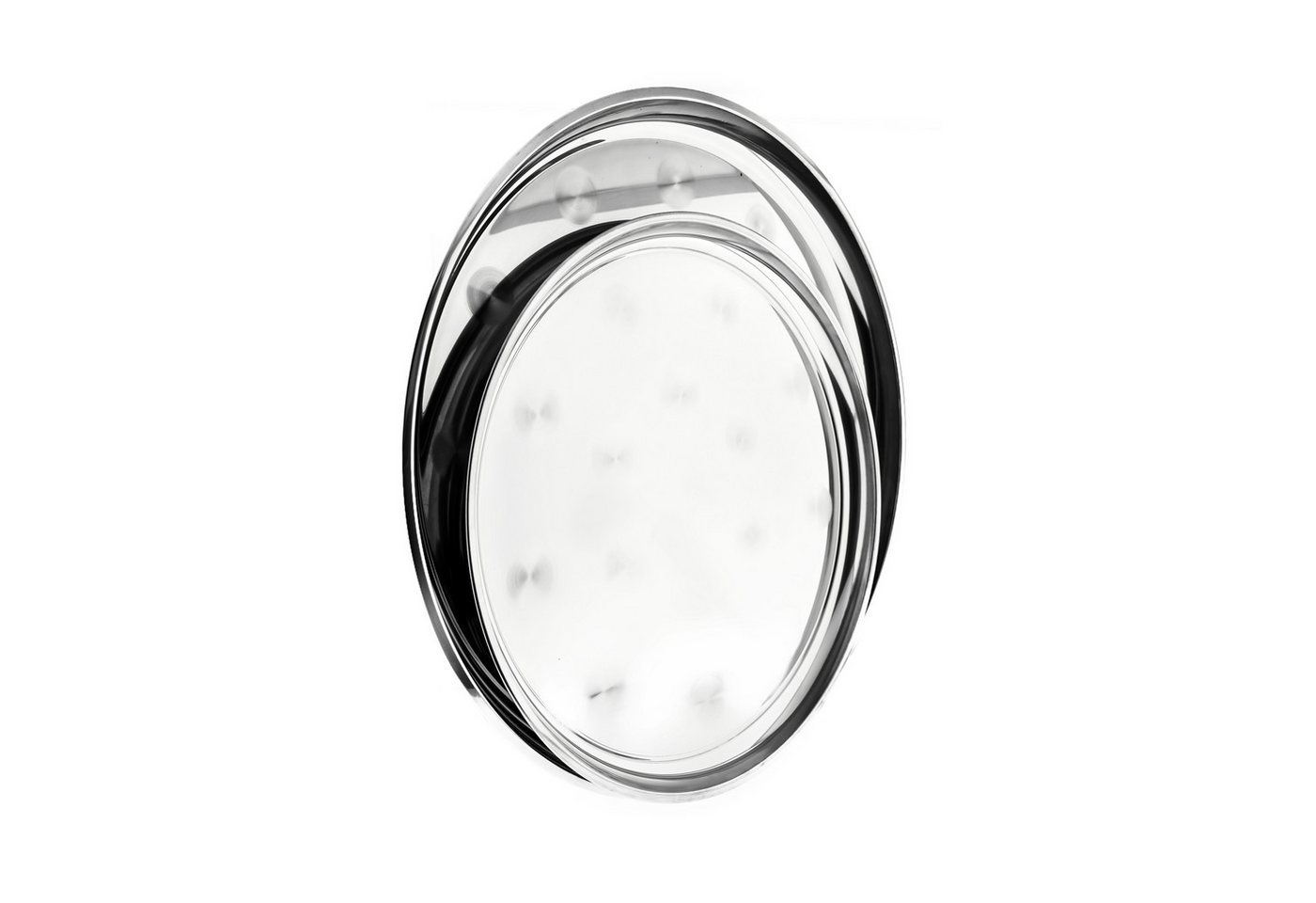 Almina Servierplatte Serviertablett aus hochwertigem 18/10-Edelstahl in Silber, Rund Almina Servierplatte Serviertablett aus hochwertigem 18/10-Edelstahl in Silber, Rund von Almina