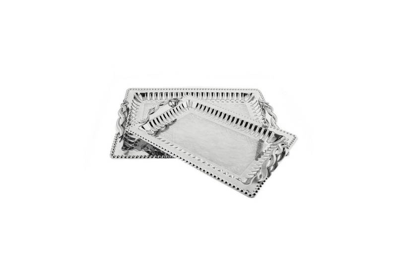 Almina Servierplatte aus hochwertigem 18/10-Edelstahl - 2er Set, Edel & Vielseitig, Edelstahl, (Packung, 2-tlg., 2er Set), 18/10-Edelstahl von Almina