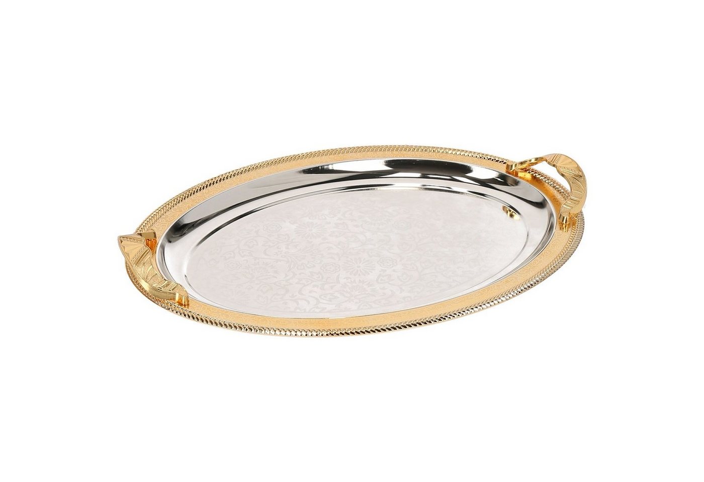 Almina Tablett 2-Teilig Gold/Silber Metallbrett Servierttablett aus Edelstahl 18/10, (2-tlg) von Almina
