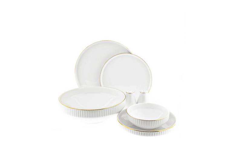 Almina Tafelservice 27-tlg. Tafelservice für 6 Personen, Porzellan mit Goldrand Almina Tafelservice 27-tlg. Tafelservice für 6 Personen, Porzellan mit Goldrand von Almina